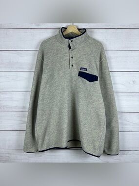 Patagonia Sweater Mens XXL Synchilla Snap T Oat / Oatmeal Cozy Fleece 25551